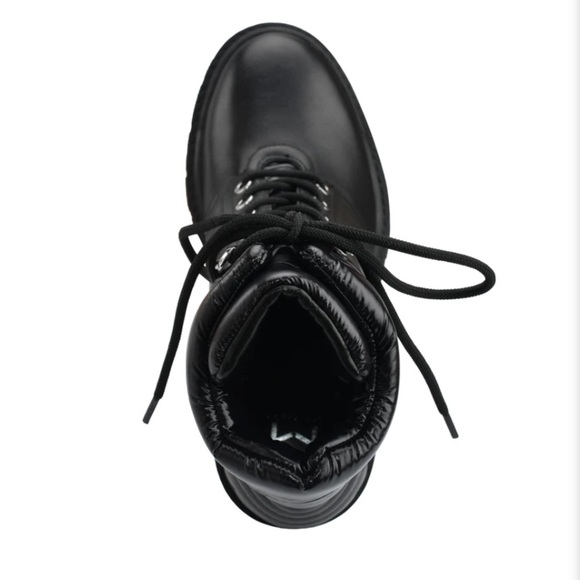Marc Fisher Black Combat Lace up Boots NWT Chunky Heel Size 8.5 - Picture 3 of 8